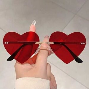 Heart-Shaped Red Sunglasses
